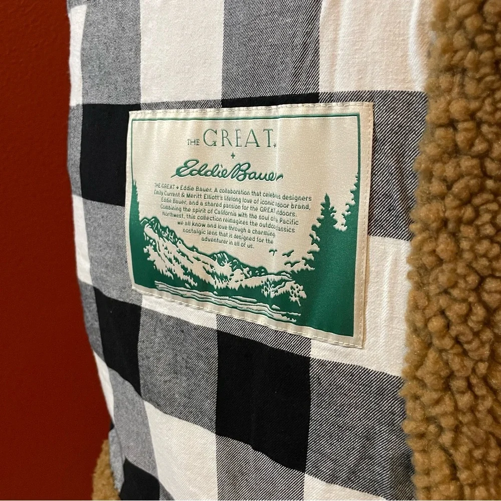 THE‎ GREAT x Eddie Bauer Women’s Color Block Plush Faux Sherpa Zip Up Long Coat - Picture 5 of 7